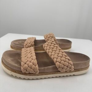 Homers Flat Sandals Cream Blush Braided Straps Womens 40